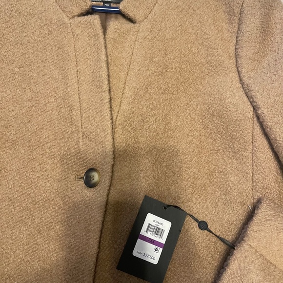 NWT Beautiful DKNY mid length mid weight brown coat - Picture 2 of 11